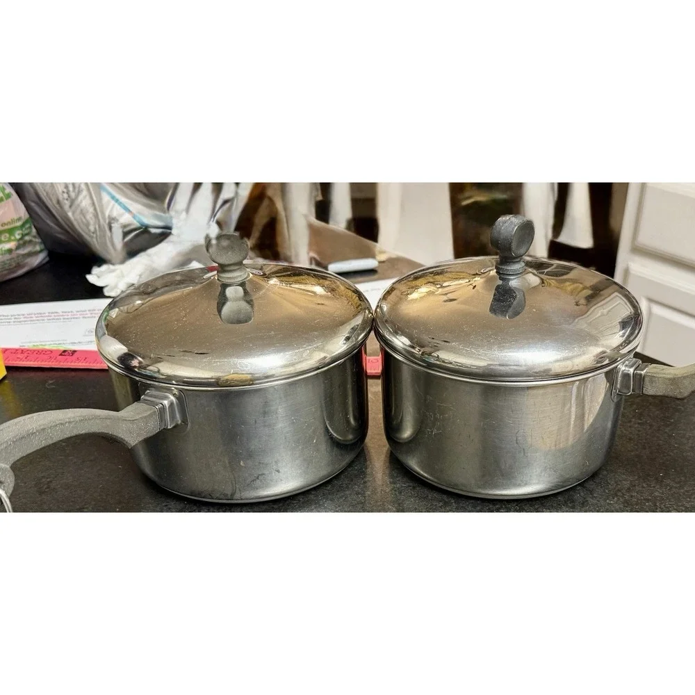Vintage Farberware Bronx NY USA Stainless Steel Cookware 16 Pc Pot Pan Lid Lot